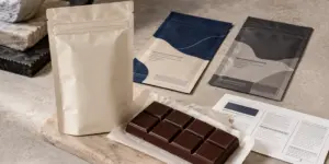 Cannabis packaging in New Jersey featuring resealable pouches, chocolate edible packaging, and label designs, highlighting compliance, product protection, and white-label branding.